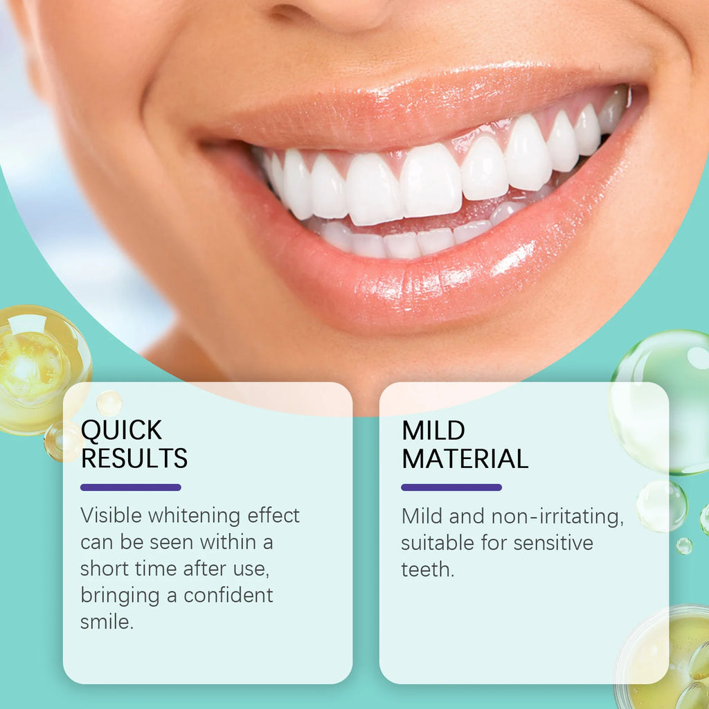 Tooth Whitening Strips Remove Tooth Stains Tartar Plaque Lighten Dark Dental Cleaning Improve Bad Breath Bleach Teeth Brightener