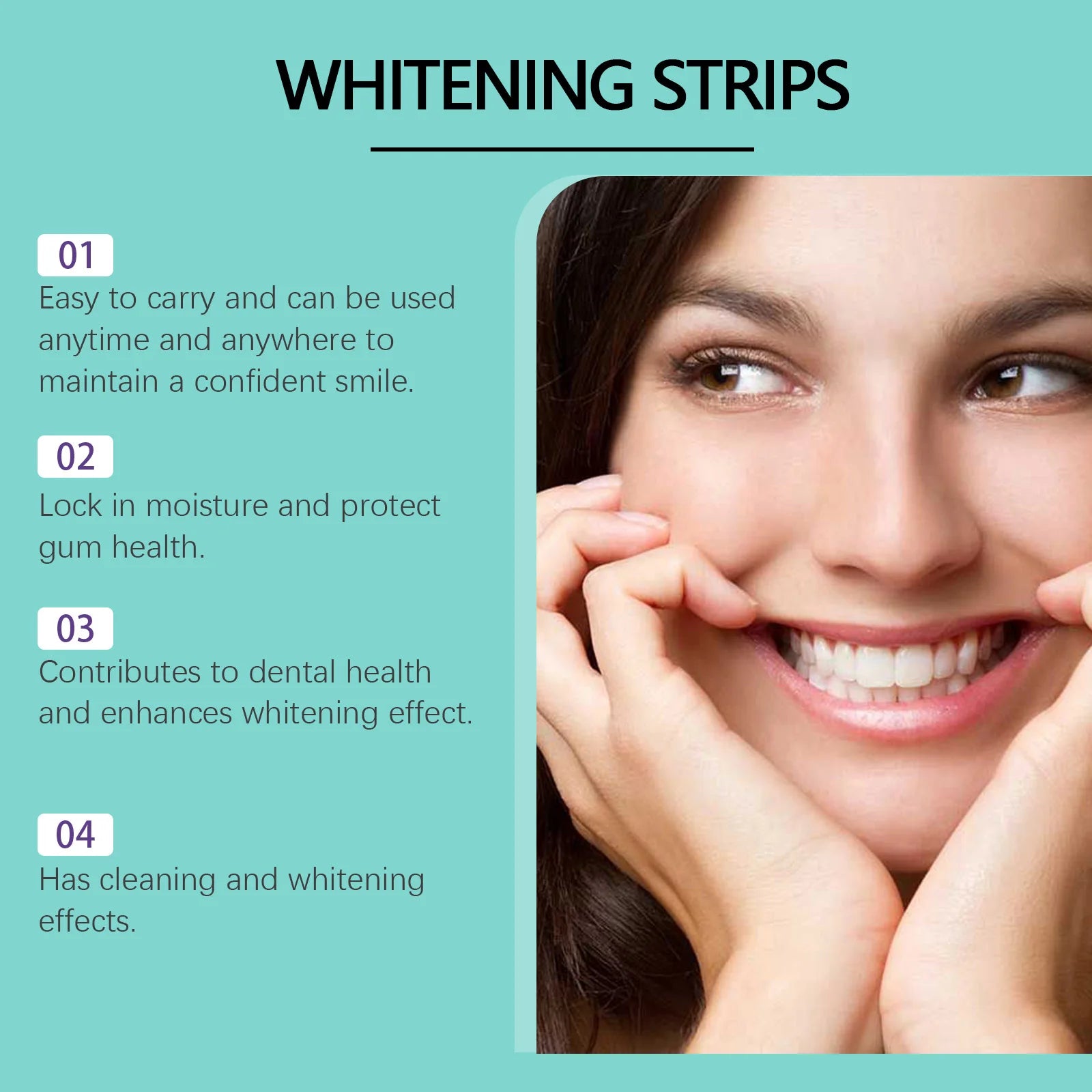 Tooth Whitening Strips Remove Tooth Stains Tartar Plaque Lighten Dark Dental Cleaning Improve Bad Breath Bleach Teeth Brightener